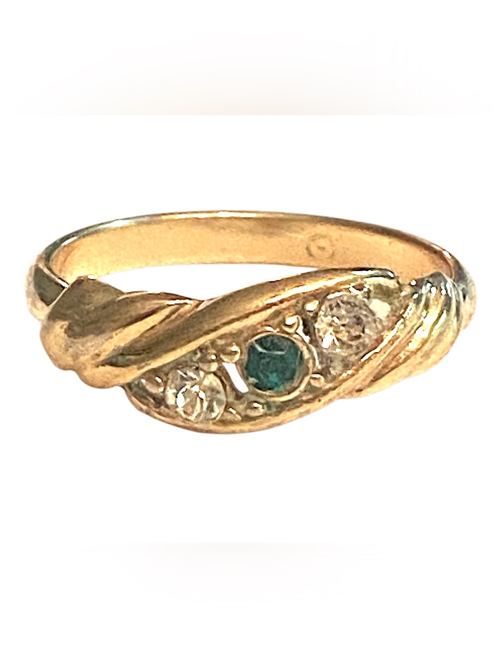Avon Vintage Green Gold Ring